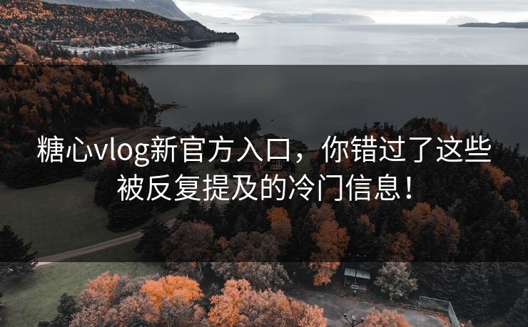 糖心vlog新官方入口,你错过了这些被反复提及的冷门信息!