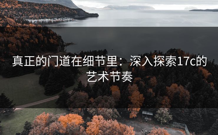 真正的门道在细节里:深入探索17c的艺术节奏 真正的门道在细节里:深入探索17c的艺术节奏