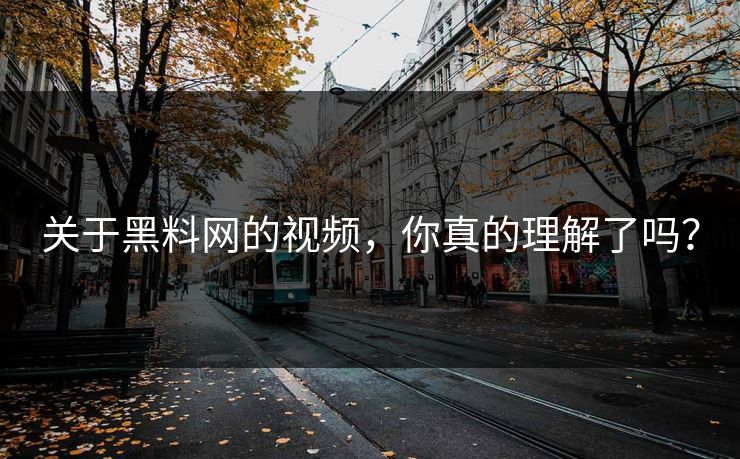 关于黑料网的视频，你真的理解了吗？